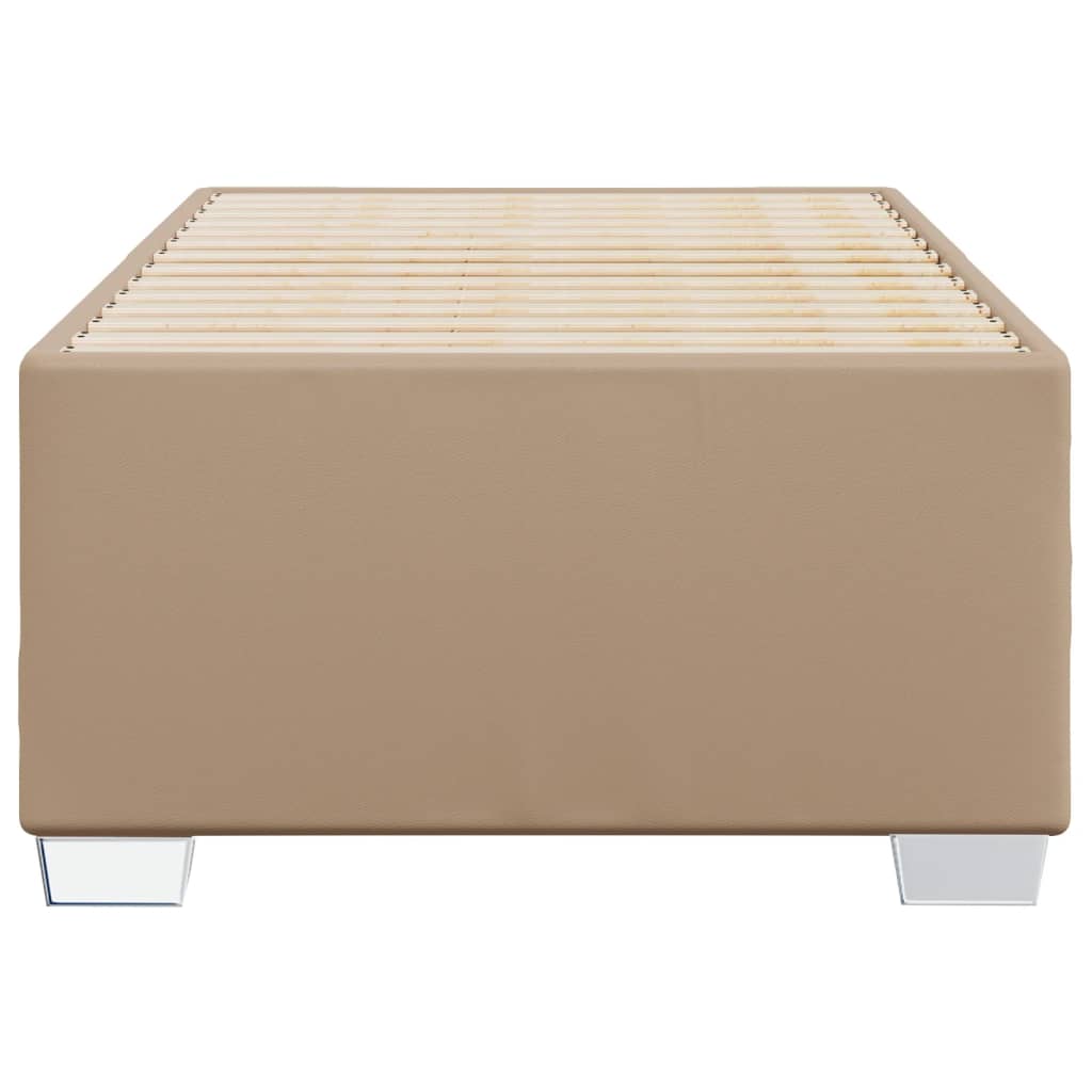 sengeramme 90x200 cm kunstlæder cappuccinofarvet