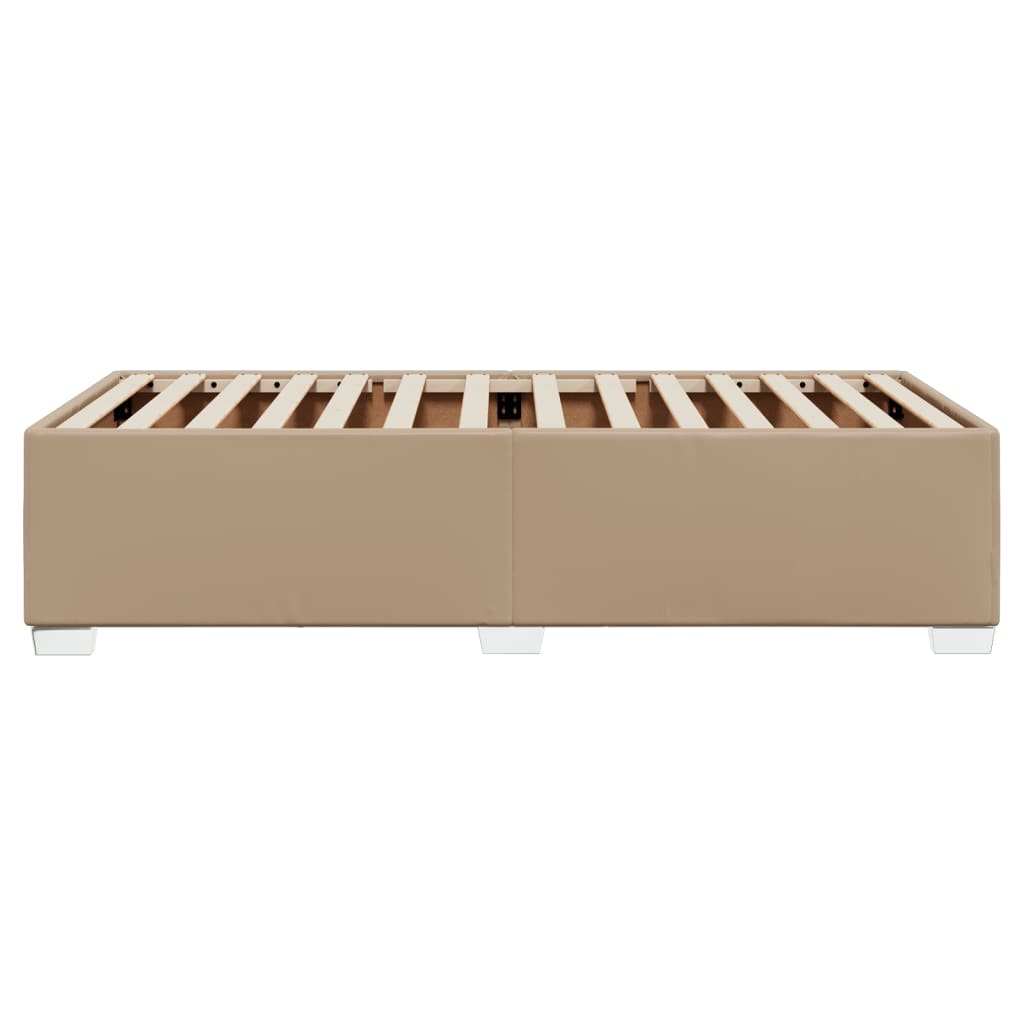 sengeramme 90x200 cm kunstlæder cappuccinofarvet