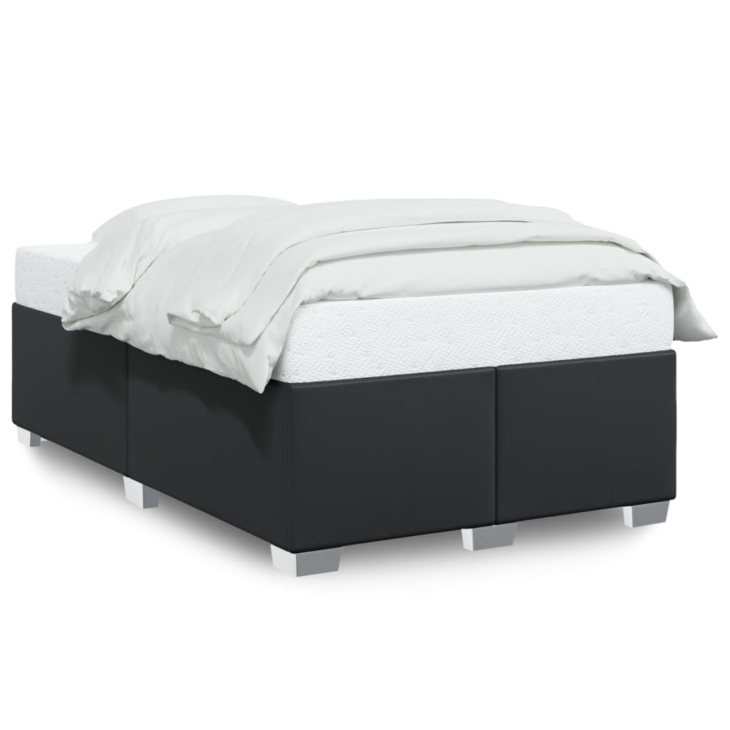 sengeramme uden madras 120x190 cm kunstlæder enkeltseng sort