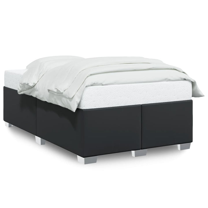 sengeramme uden madras 120x190 cm kunstlæder enkeltseng sort