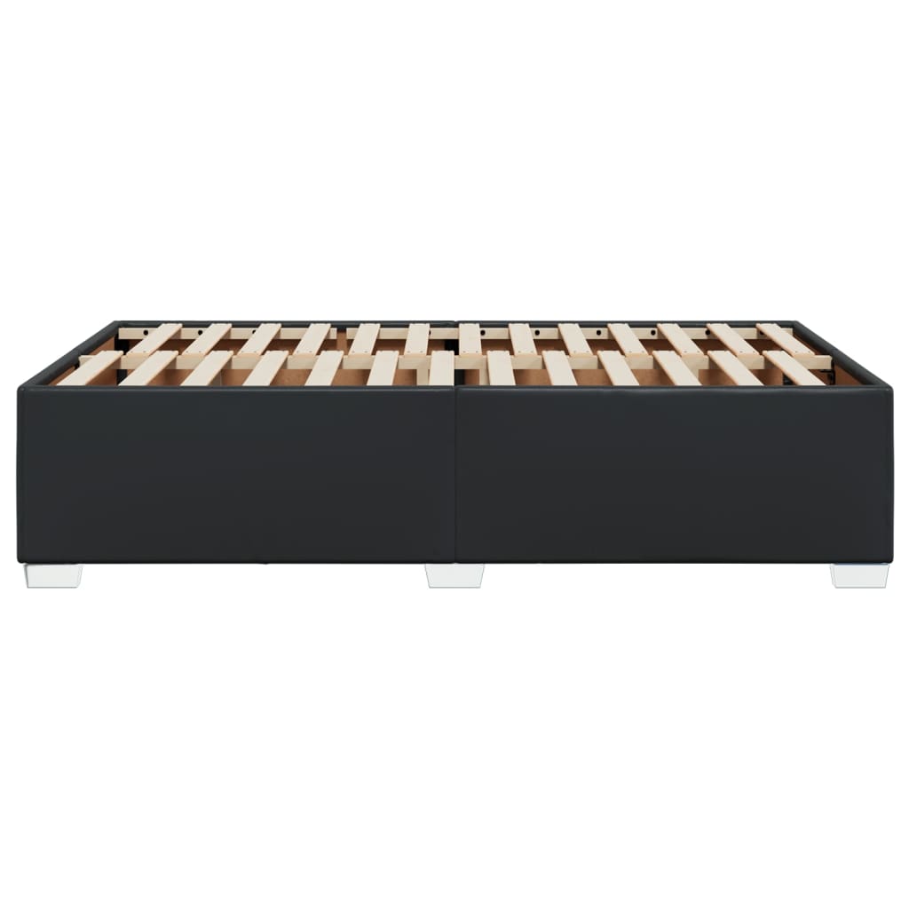 sengeramme uden madras 120x190 cm kunstlæder enkeltseng sort