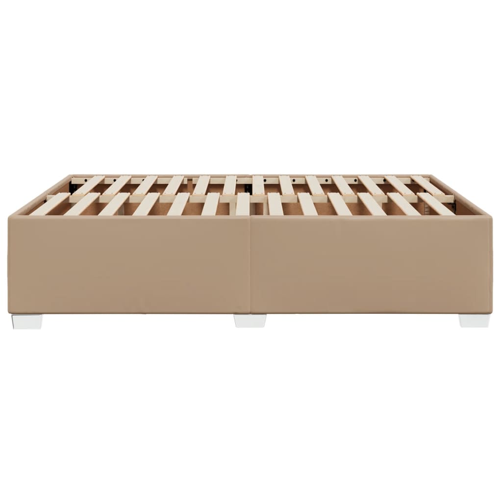 sengeramme 140x190 cm kunstlæder cappuccinofarvet