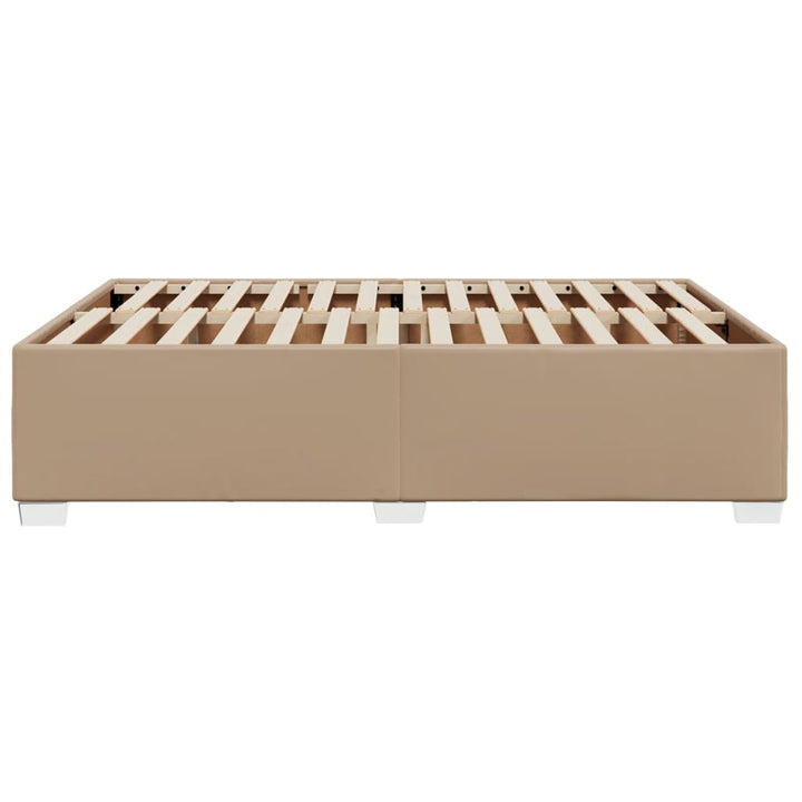 sengeramme 140x190 cm kunstlæder cappuccinofarvet