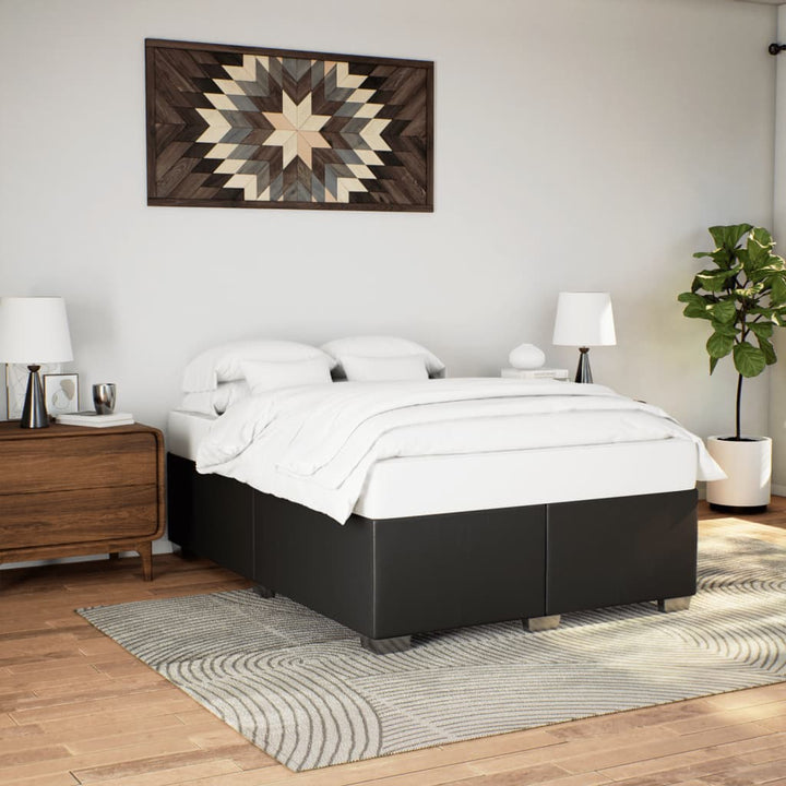 sengeramme 140x200 cm kunstlæder sort