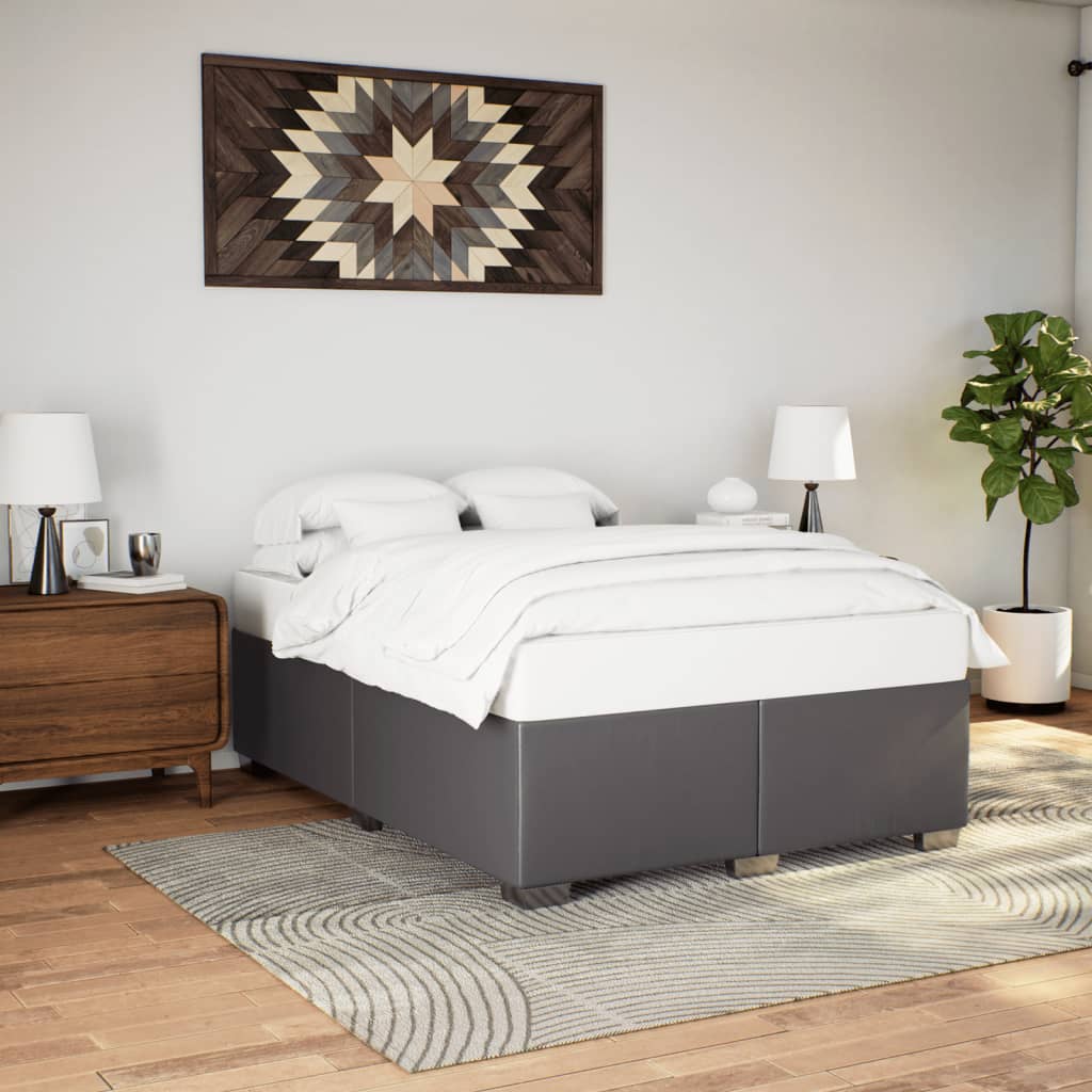 sengeramme 160x200 cm kunstlæder grå
