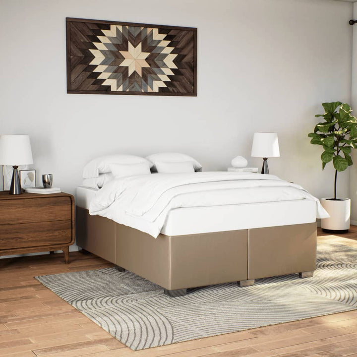 sengeramme 160x200 cm kunstlæder cappuccinofarvet