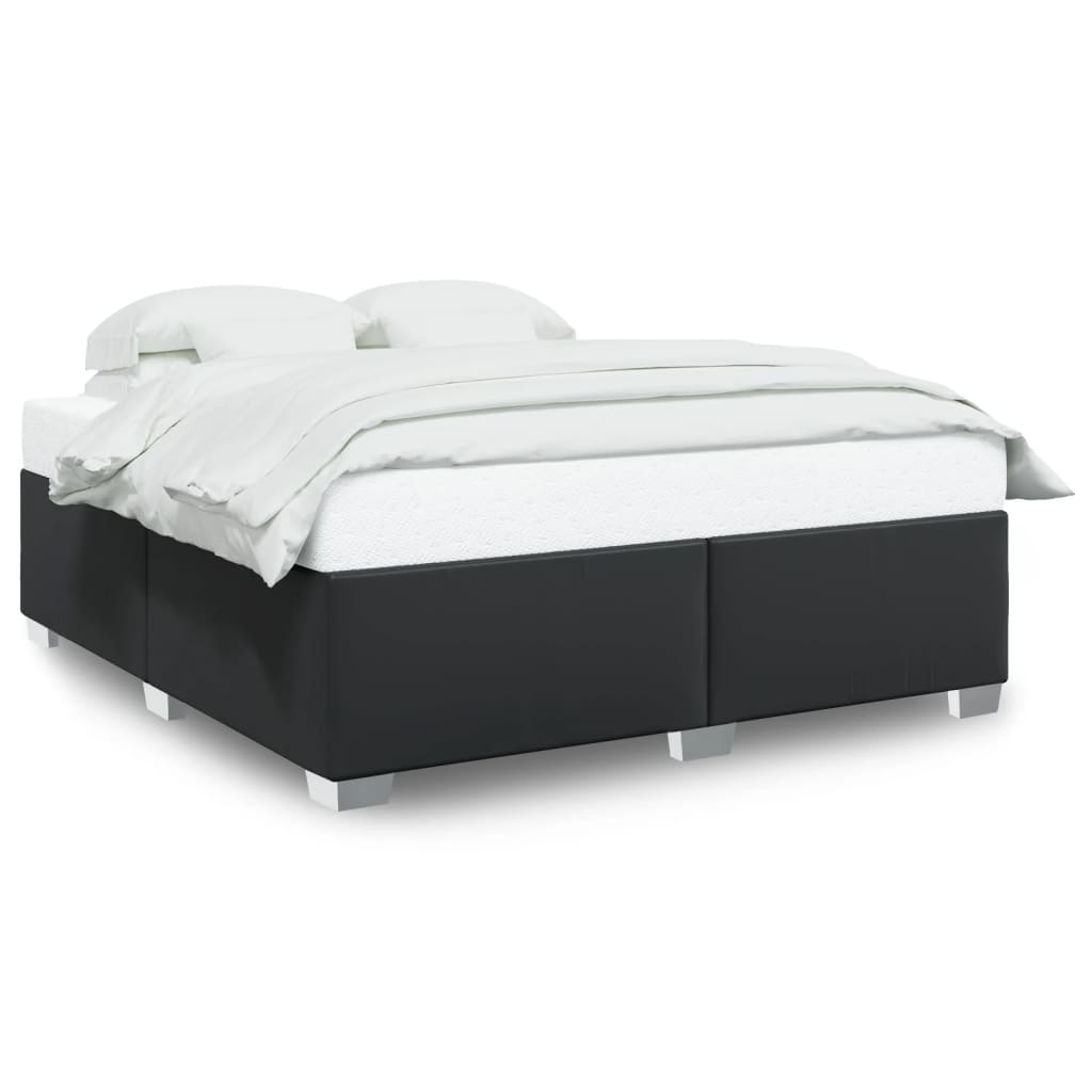 sengeramme 200x200 cm kunstlæder sort