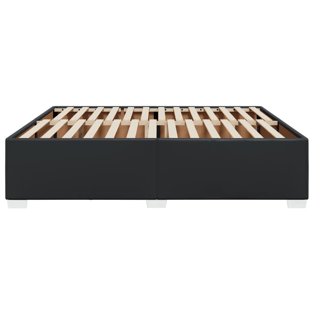 sengeramme 200x200 cm kunstlæder sort
