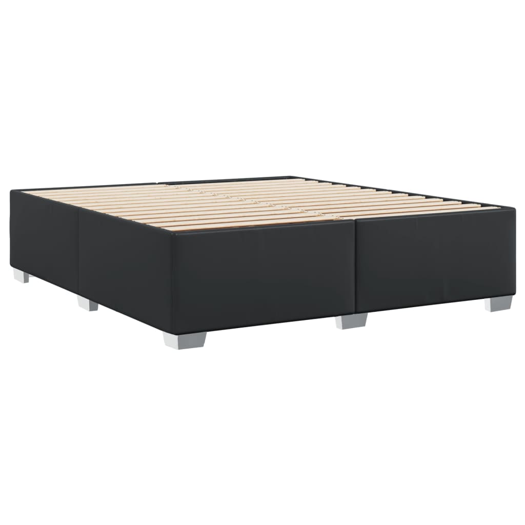 sengeramme 200x200 cm kunstlæder sort