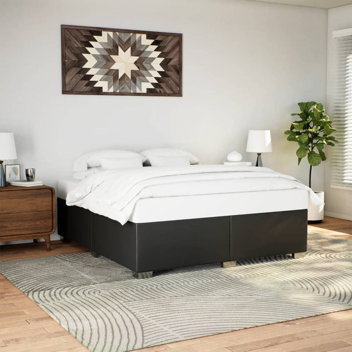 sengeramme 200x200 cm kunstlæder sort