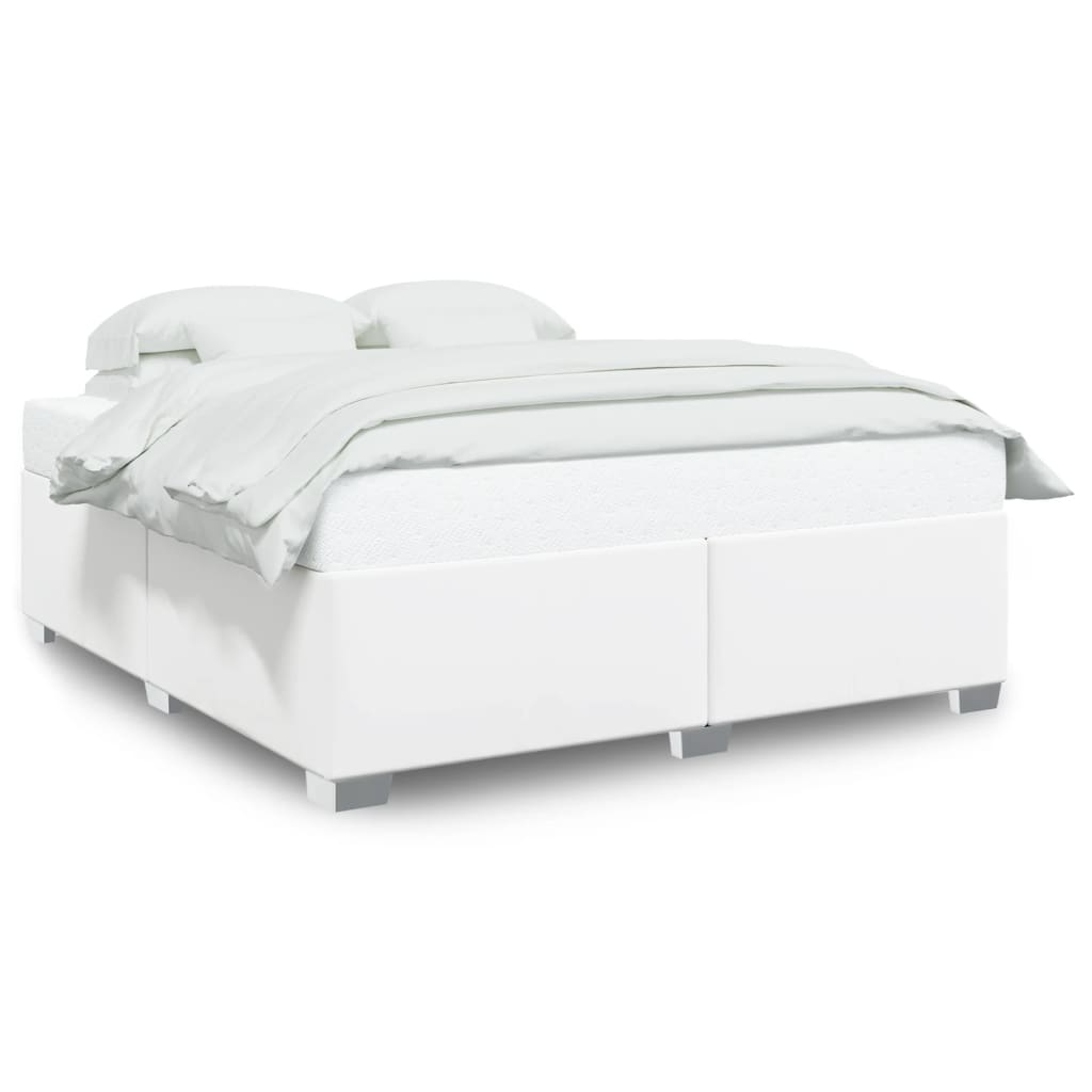 sengeramme 200x200 cm kunstlæder hvid