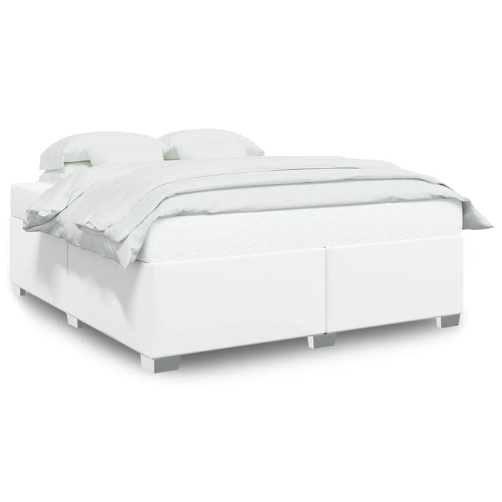 sengeramme 200x200 cm kunstlæder hvid