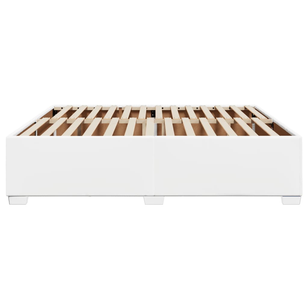 sengeramme 200x200 cm kunstlæder hvid