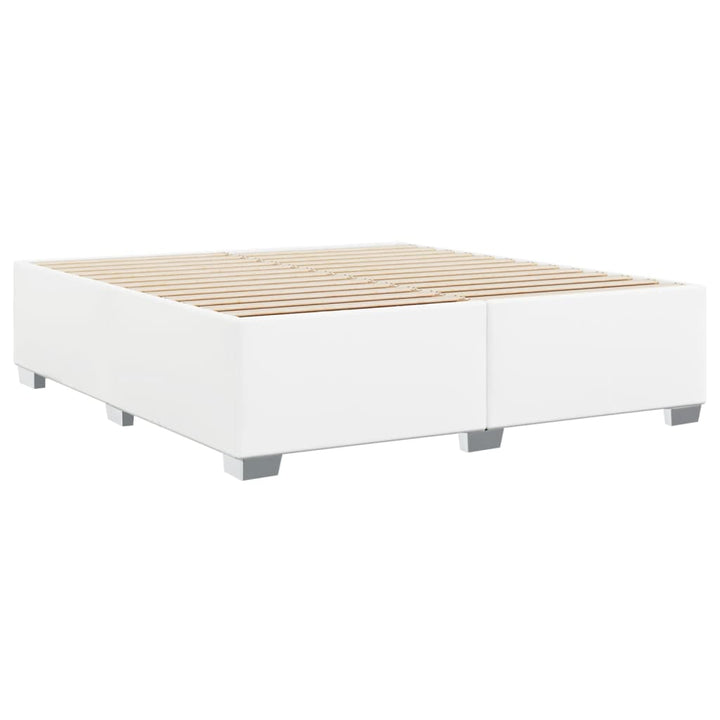 sengeramme 200x200 cm kunstlæder hvid