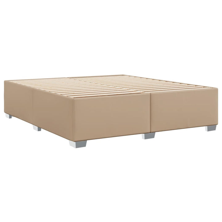 sengeramme 200x200 cm kunstlæder cappuccinofarvet