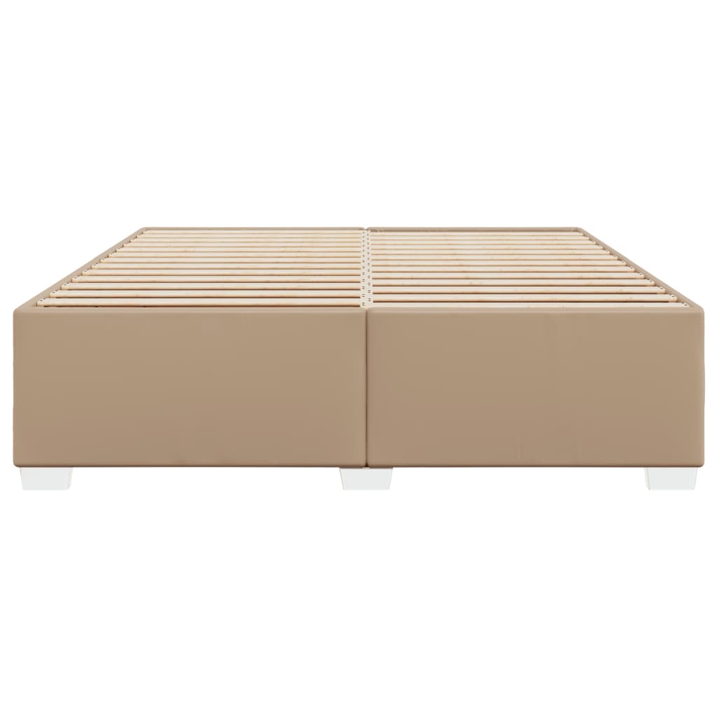 sengeramme 200x200 cm kunstlæder cappuccinofarvet