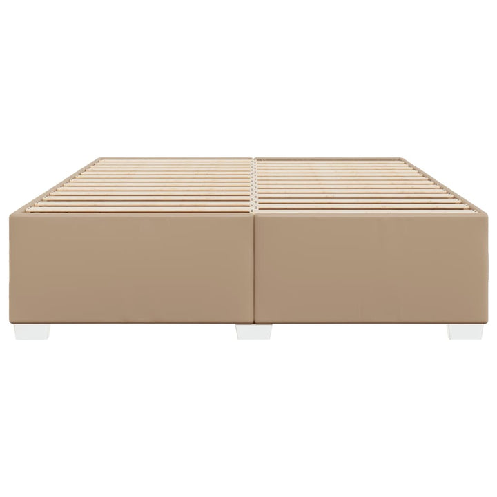 sengeramme 200x200 cm kunstlæder cappuccinofarvet