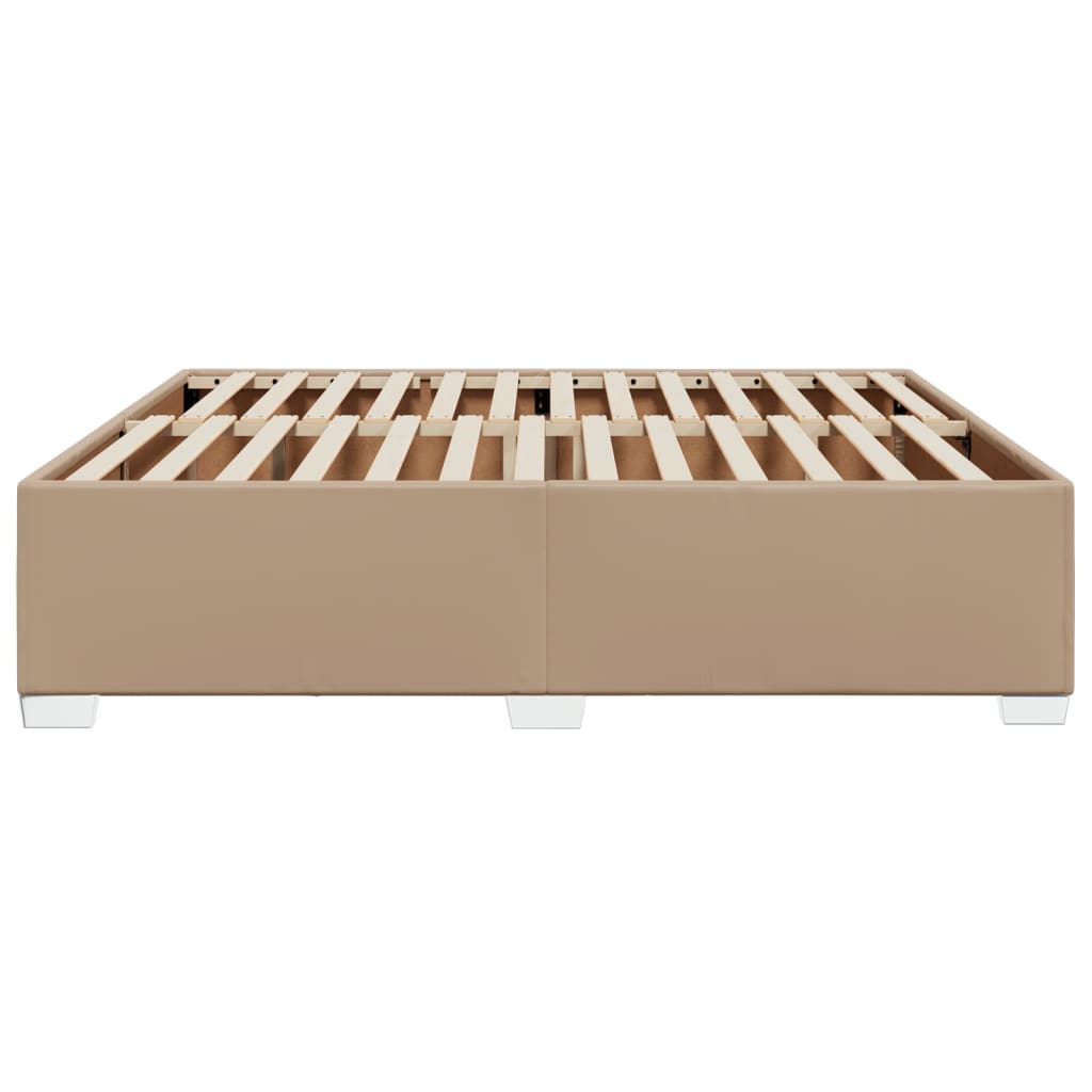 sengeramme 200x200 cm kunstlæder cappuccinofarvet