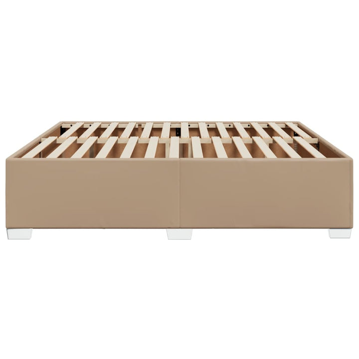 sengeramme 200x200 cm kunstlæder cappuccinofarvet