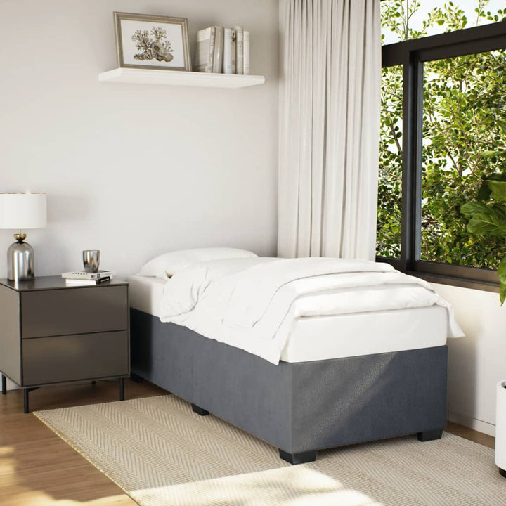 Sengeramme uden madras Mørkegrå 80x200 cm Fløjl