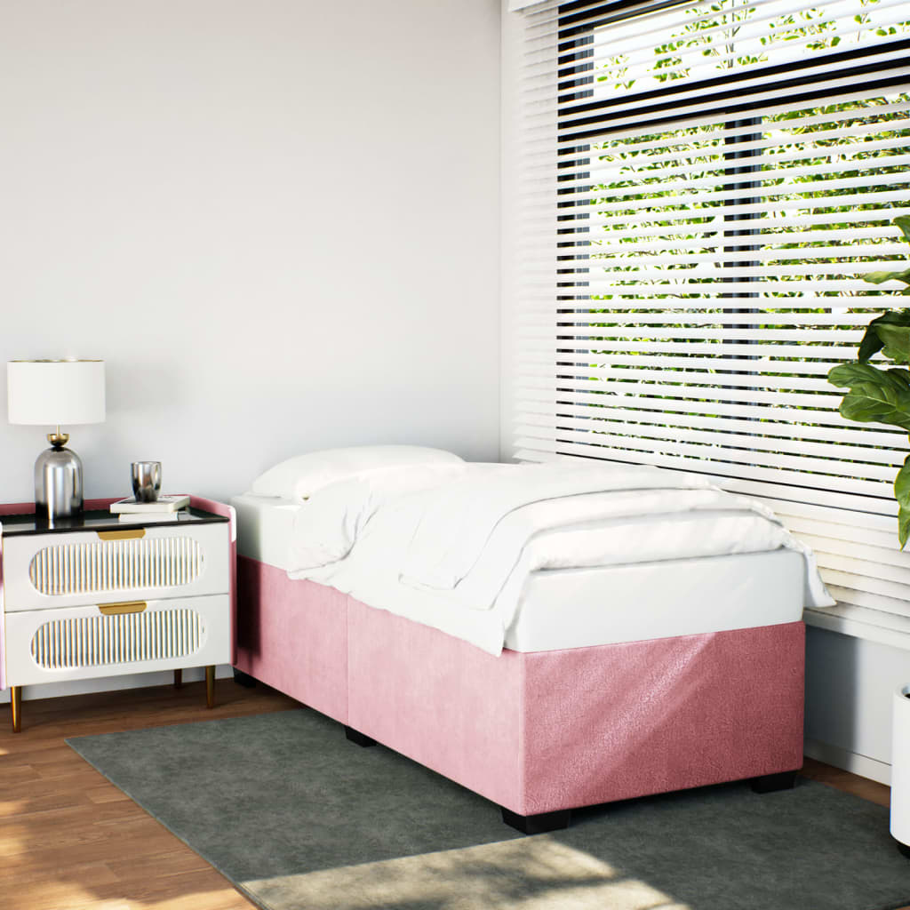 sengeramme 80x200 cm fløjl pink