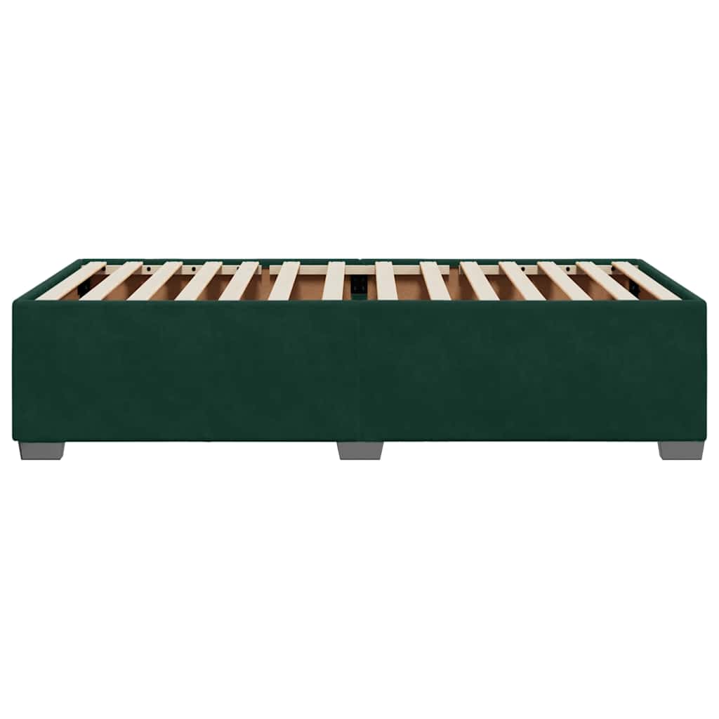 Sengeramme uden madras Mørkegrøn 90x190 cm Fløjl