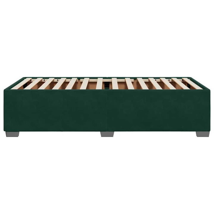 Sengeramme uden madras Mørkegrøn 90x190 cm Fløjl