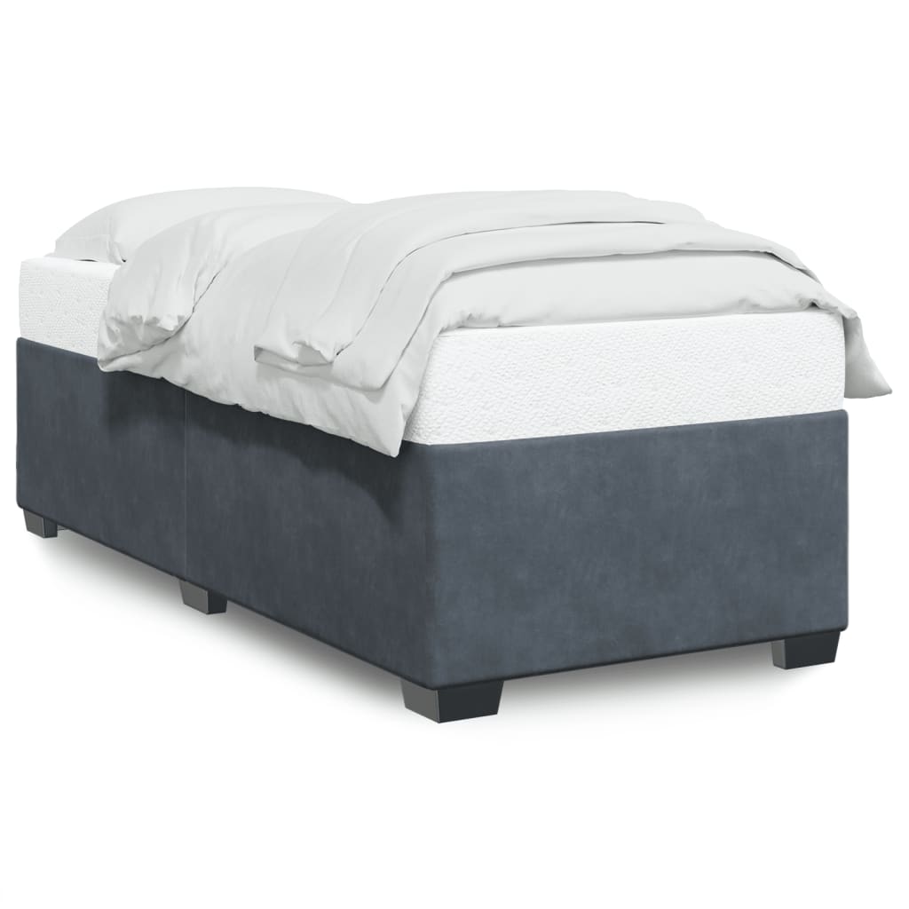 Sengeramme uden madras Mørkegrå 90x200 cm Fløjl