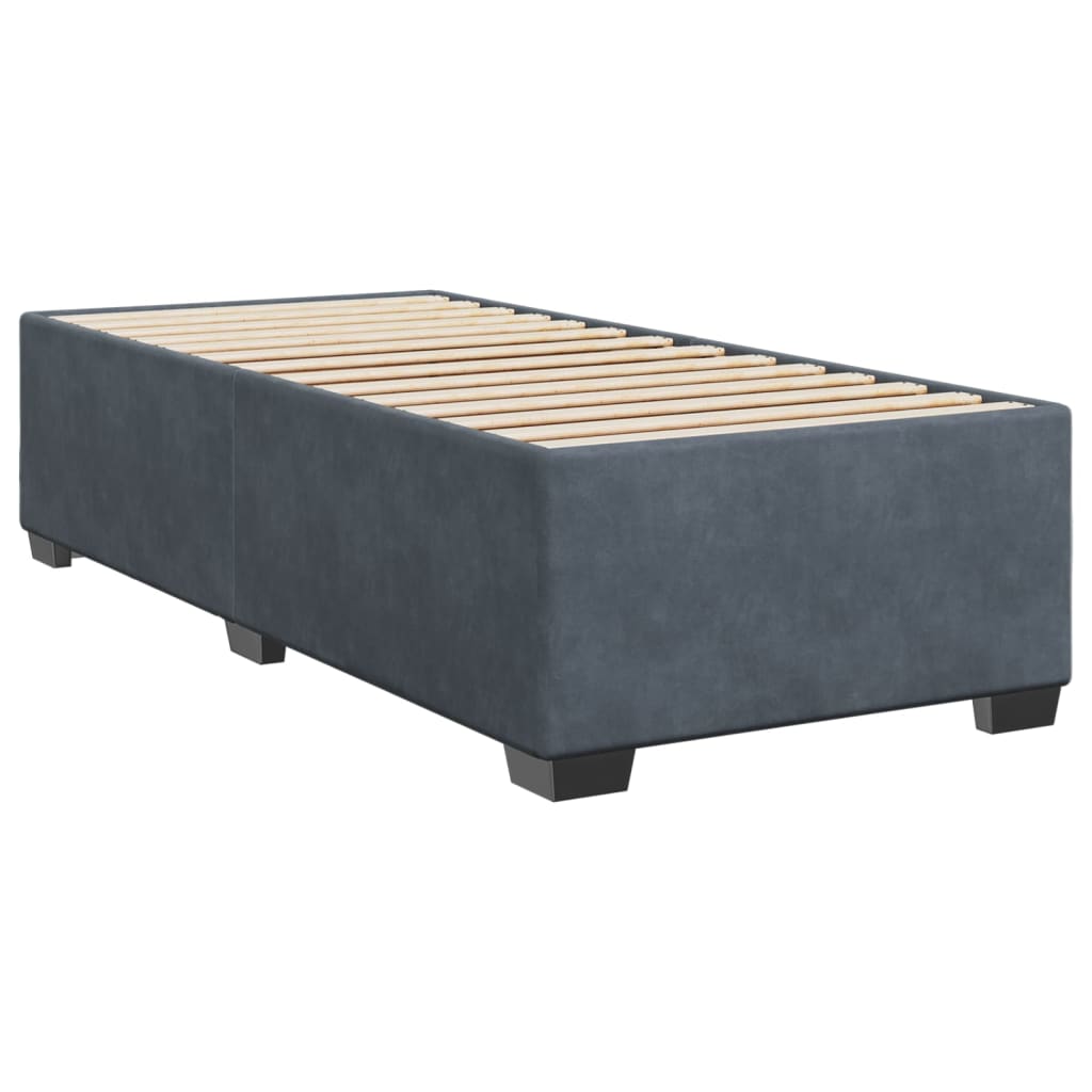 Sengeramme uden madras Mørkegrå 90x200 cm Fløjl