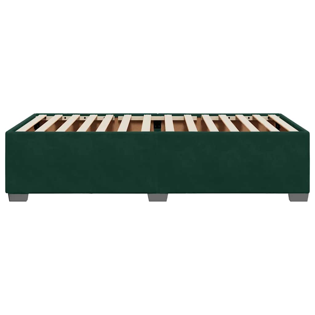 Sengeramme uden madras Mørkegrøn 90x200 cm Fløjl