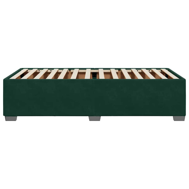 Sengeramme uden madras Mørkegrøn 90x200 cm Fløjl