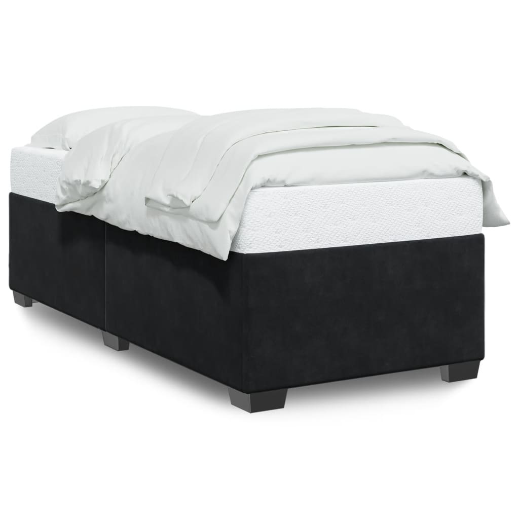 Sengeramme uden madras Sort 100x200 cm Fløjl