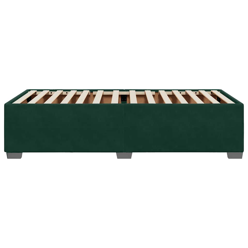 Sengeramme uden madras Mørkegrøn 100x200 cm Fløjl