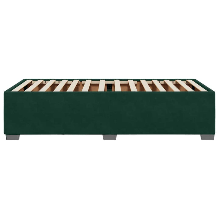 Sengeramme uden madras Mørkegrøn 100x200 cm Fløjl