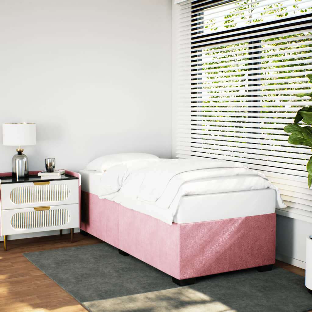 sengeramme 100x200 cm fløjl pink