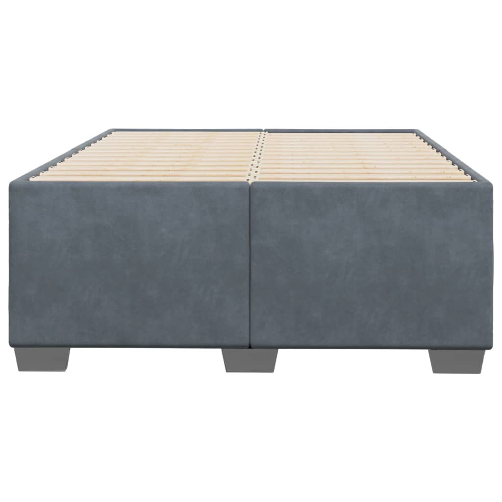 sengeramme uden madras 120x190 cm fløjl enkeltseng mørkegrå