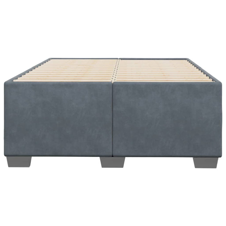 sengeramme uden madras 120x190 cm fløjl enkeltseng mørkegrå