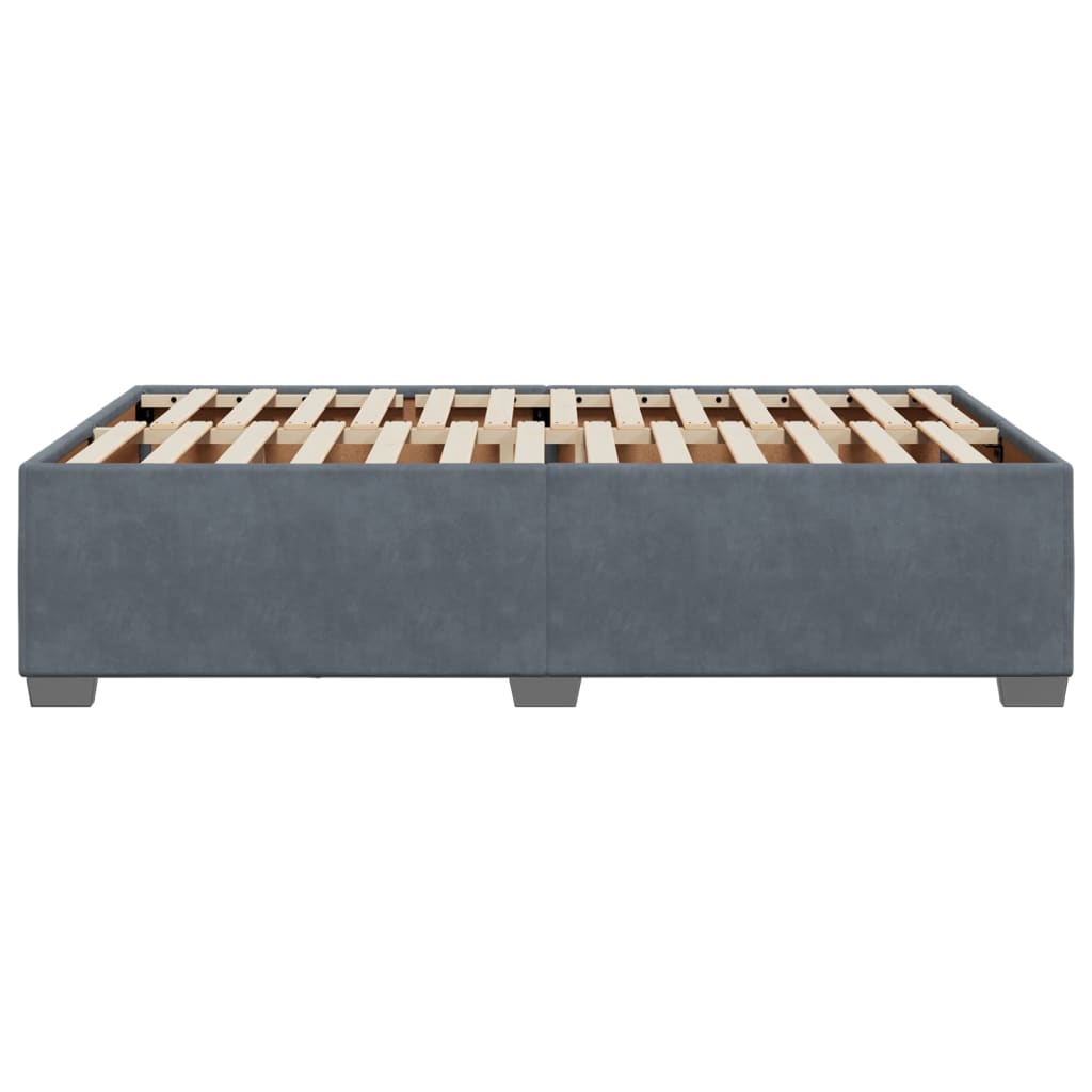 sengeramme uden madras 120x190 cm fløjl enkeltseng mørkegrå