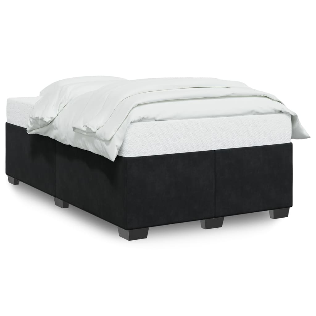 sengeramme uden madras 120x190 cm fløjl enkeltseng sort