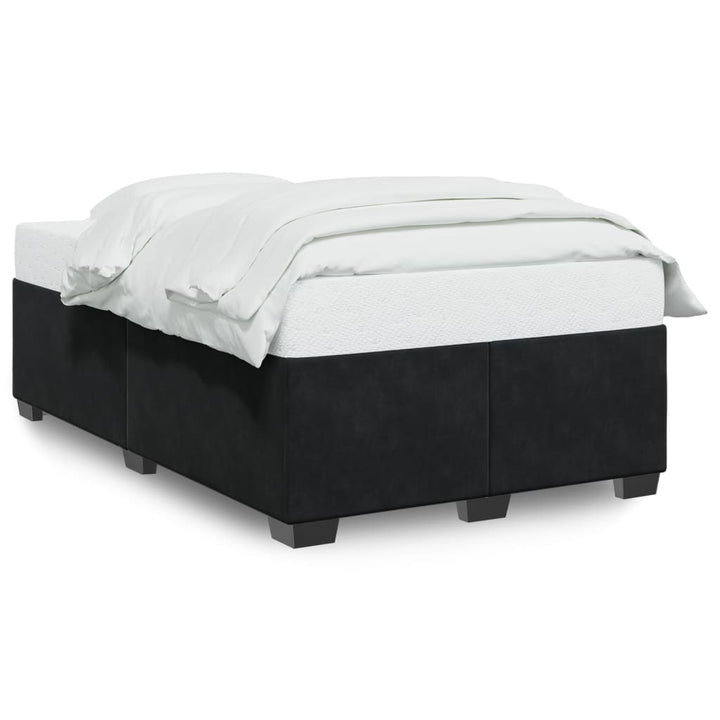 sengeramme uden madras 120x190 cm fløjl enkeltseng sort