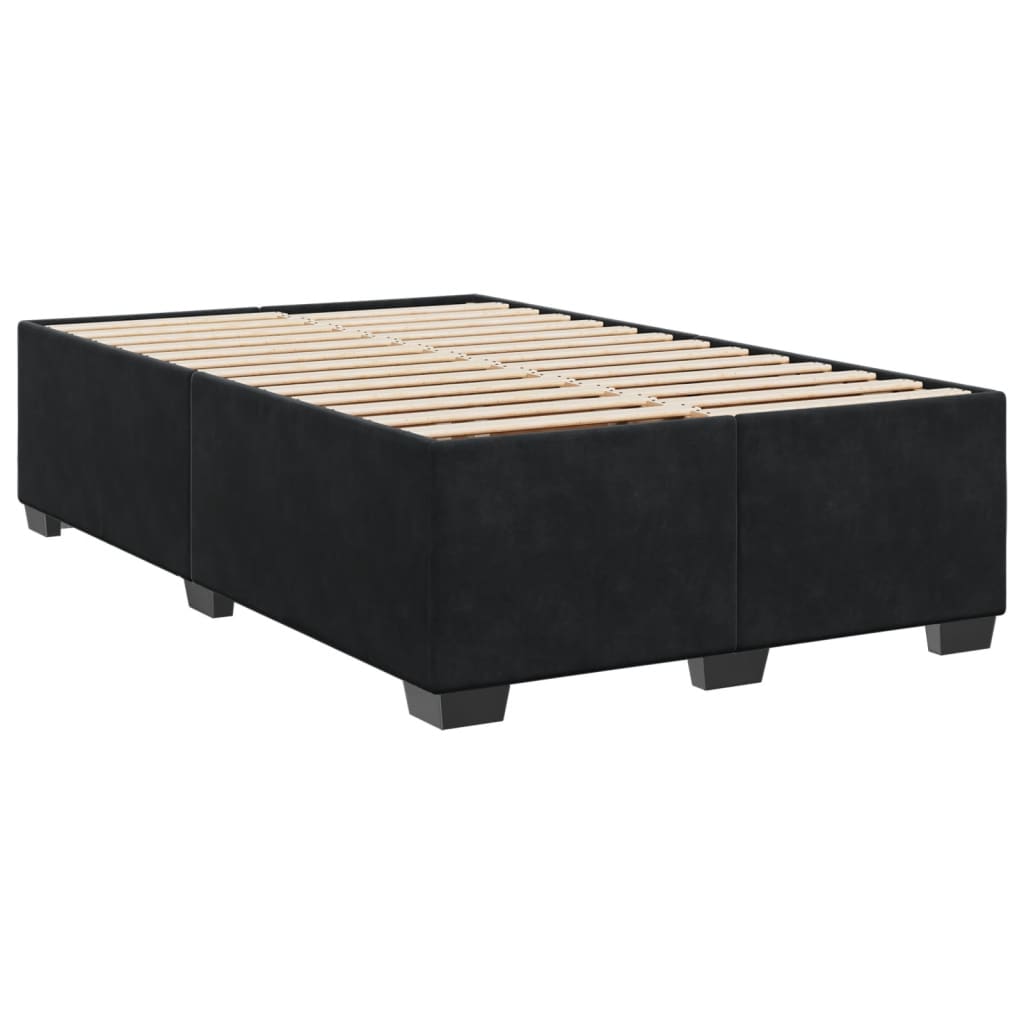 sengeramme uden madras 120x190 cm fløjl enkeltseng sort