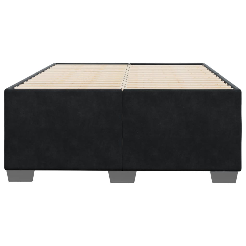 sengeramme uden madras 120x190 cm fløjl enkeltseng sort