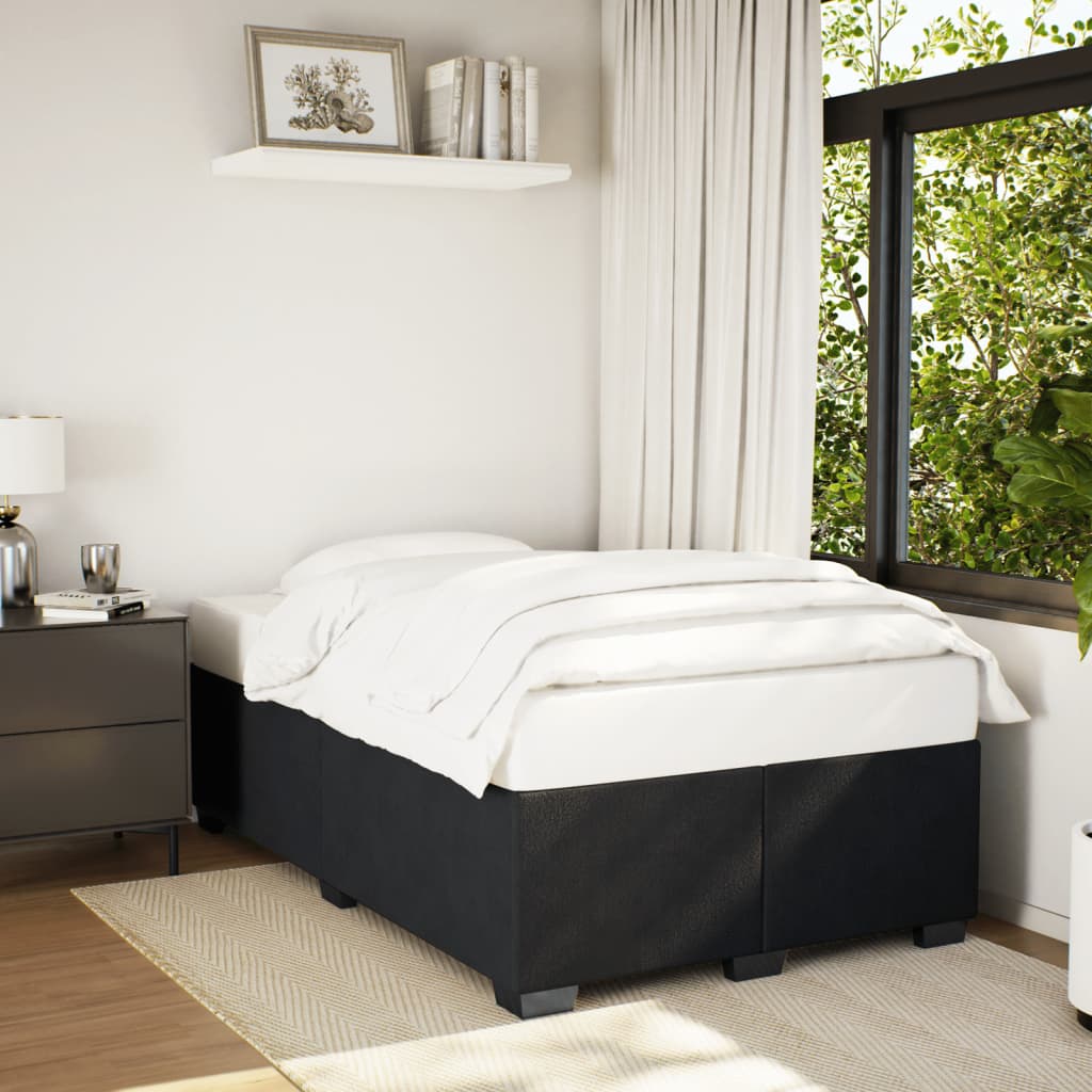sengeramme uden madras 120x190 cm fløjl enkeltseng sort