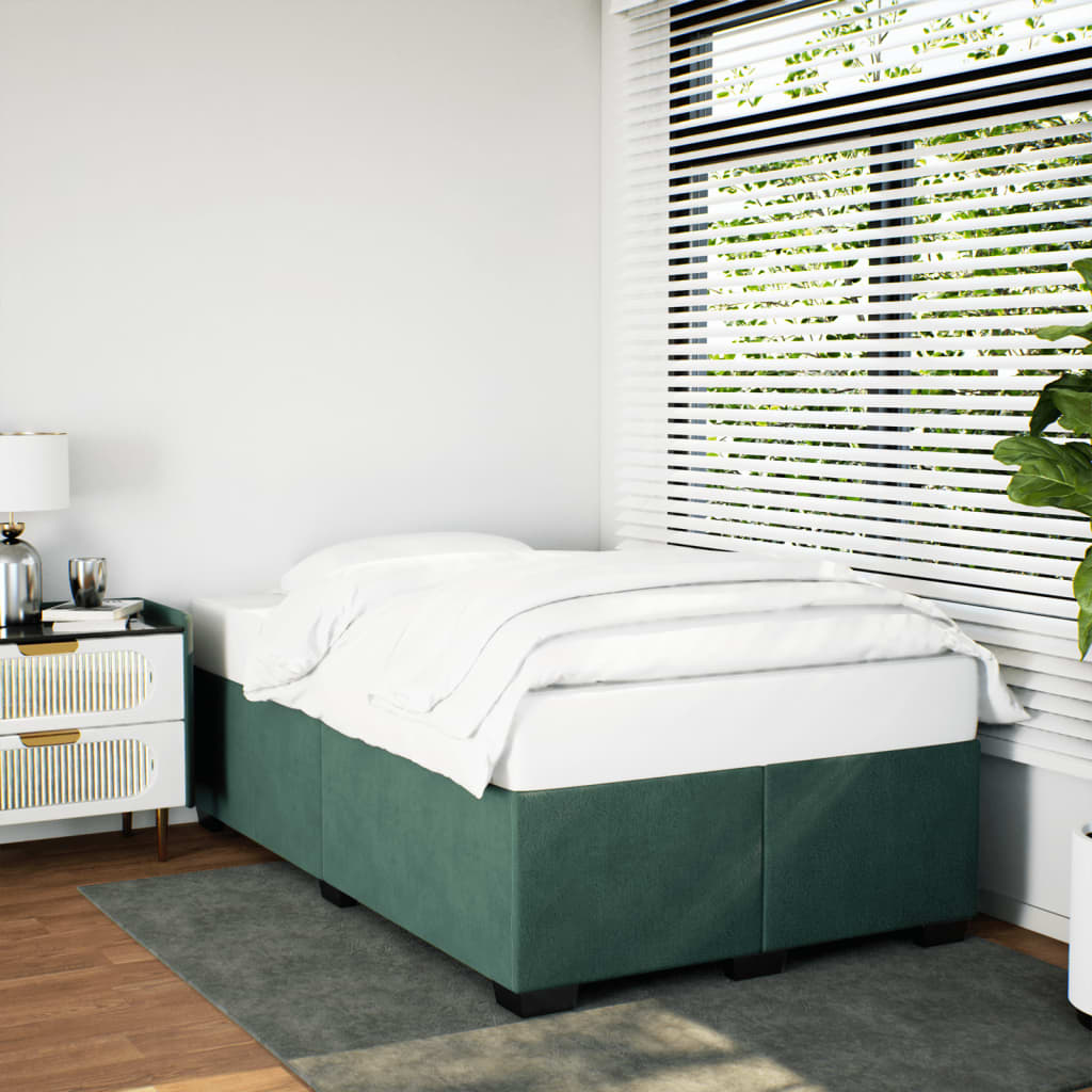 sengeramme uden madras 120x190 cm fløjl mørkegrøn
