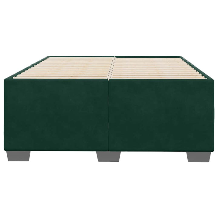 Sengeramme uden madras Mørkegrøn 120x200 cm Fløjl