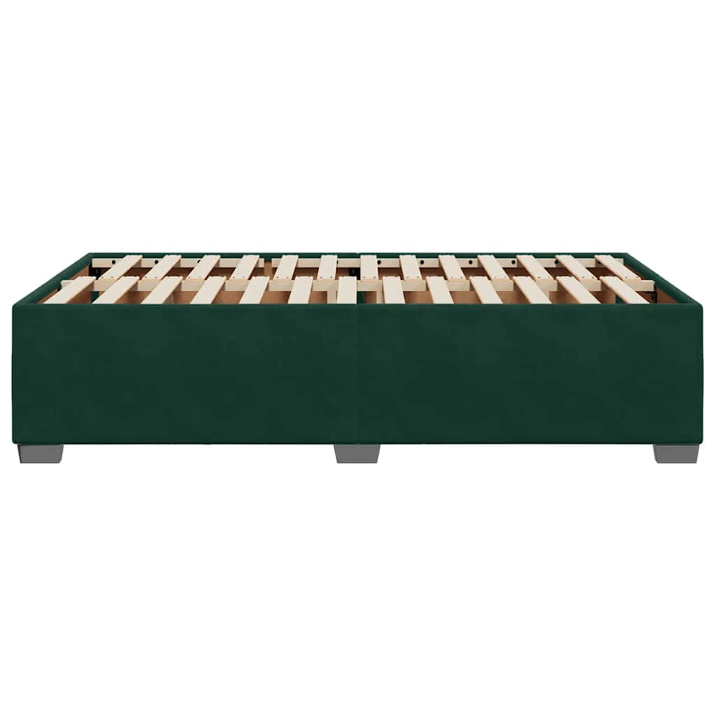 Sengeramme uden madras Mørkegrøn 120x200 cm Fløjl