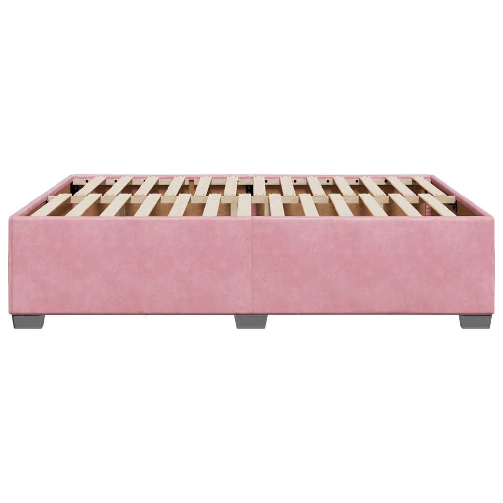 sengeramme 140x190 cm fløjl pink