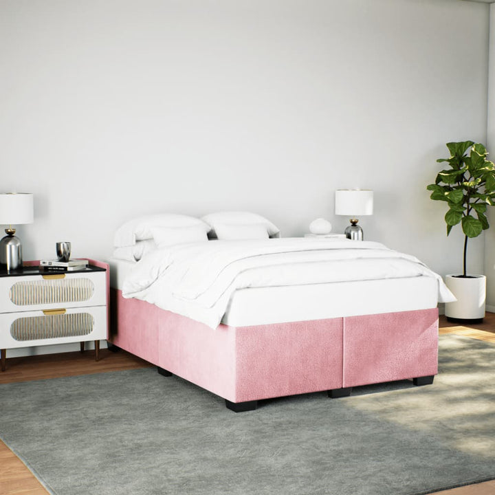 sengeramme 140x190 cm fløjl pink
