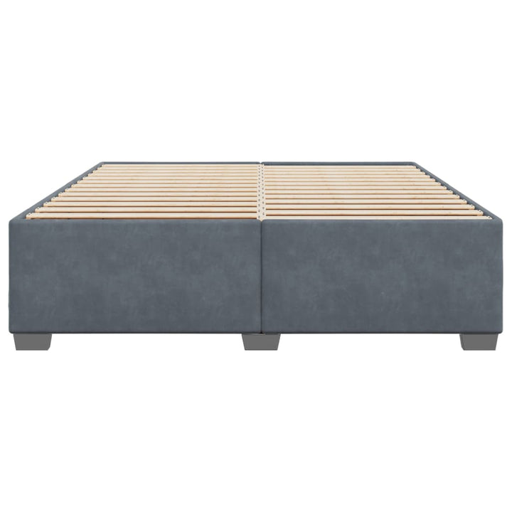Sengeramme uden madras Mørkegrå 200x200 cm Fløjl