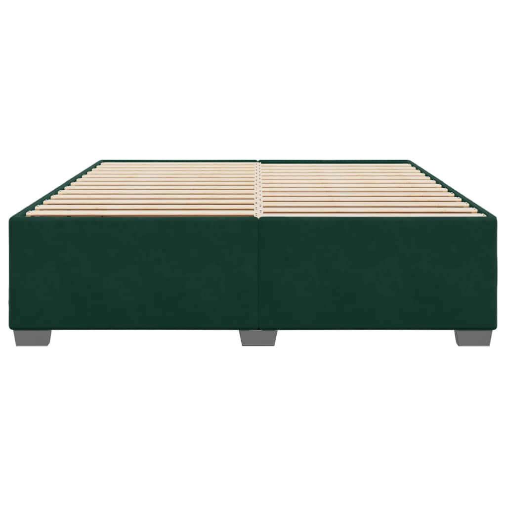 Sengeramme uden madras Mørkegrøn 200x200 cm Fløjl